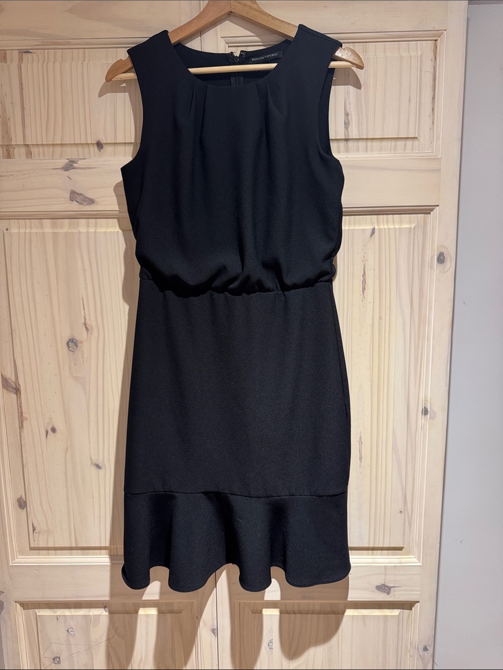Banana Republic Black Sleeveless Mini Dress with Ruffle Hem